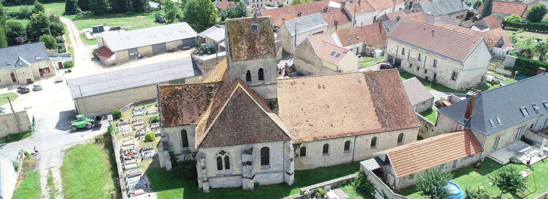 Eglise de Baslieux-les-Fismes vue du haut